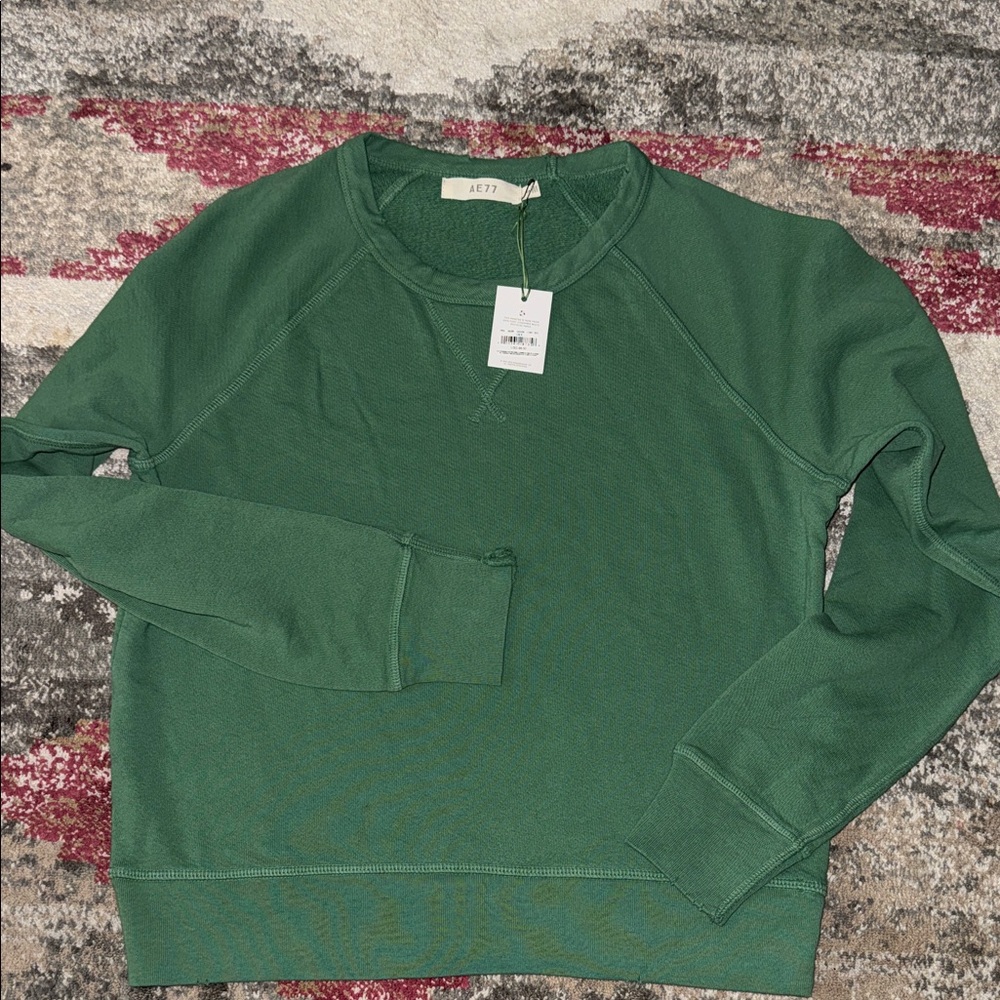 Aerie Deep Green Crew Neck Sweater